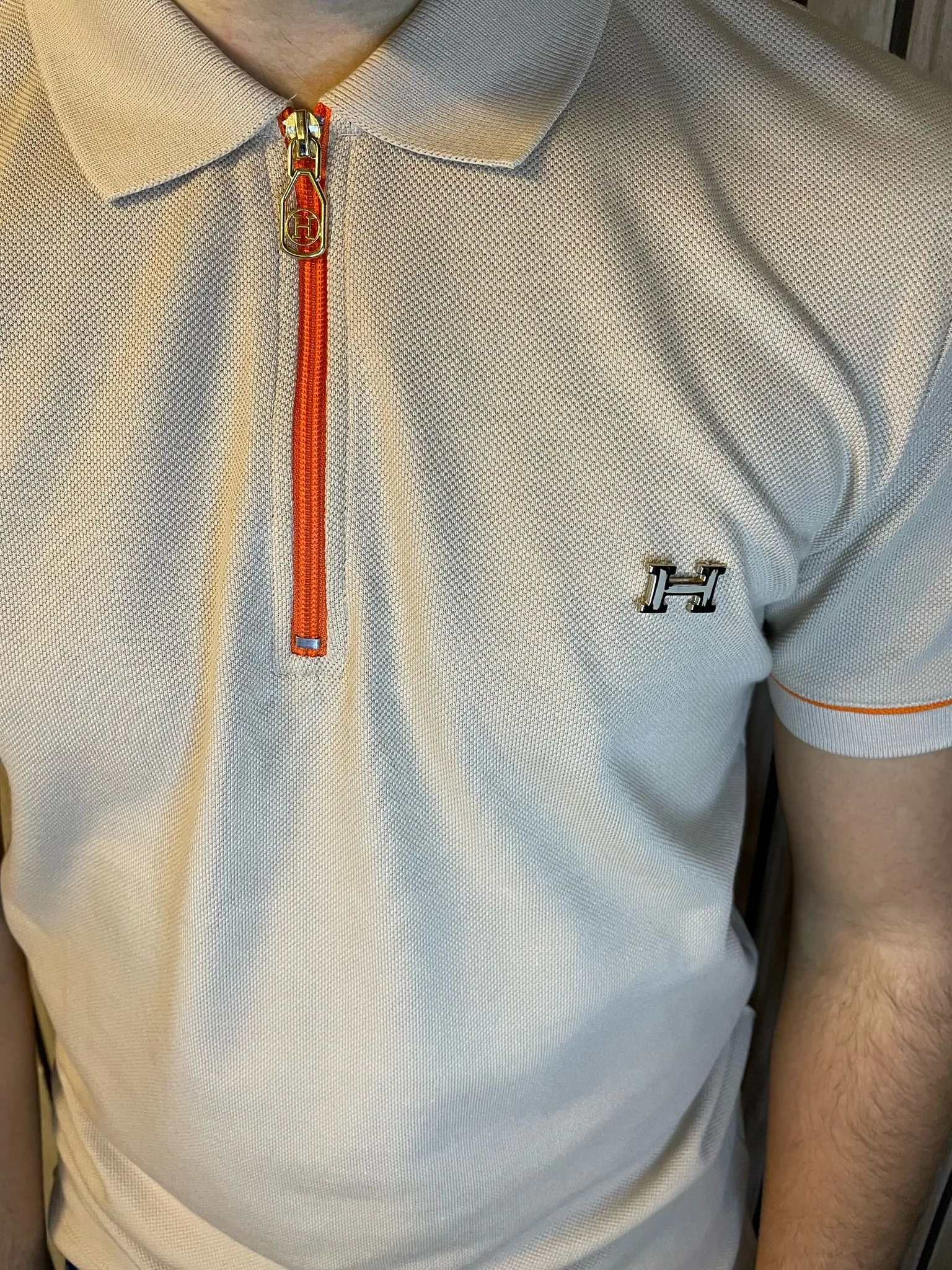 Hermes Polo Beige Zipper