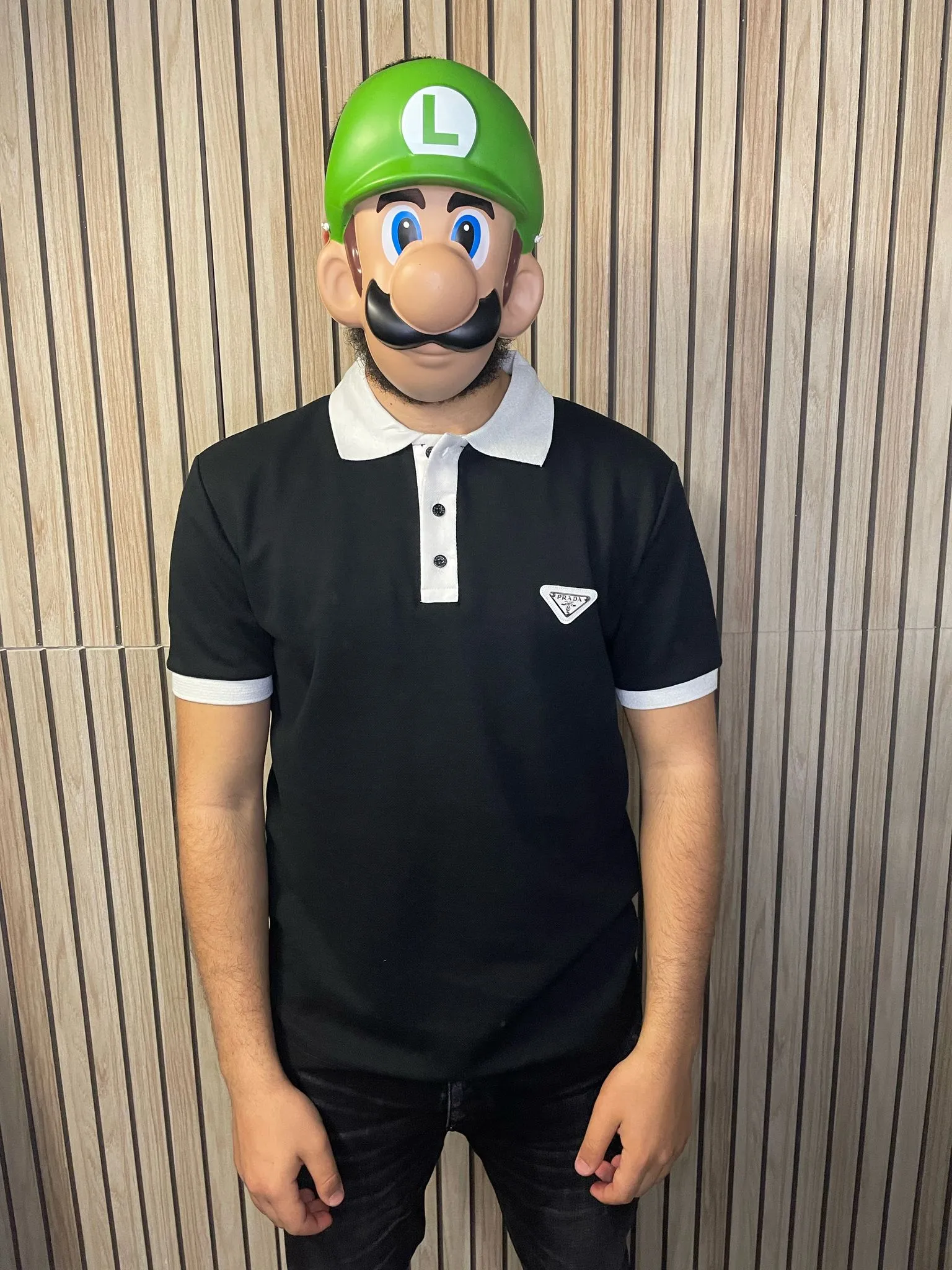 Prada Black White Collar