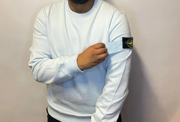 Stoned Island Sweater Light Blue Double Logo