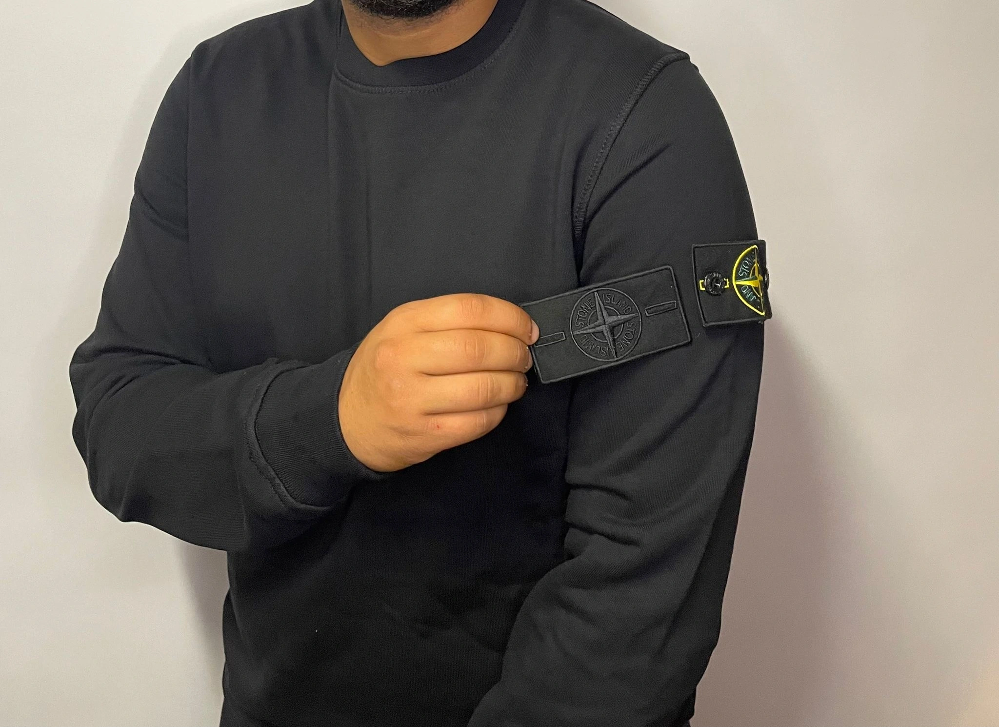 Stoned Island Sweater Black Double Logo