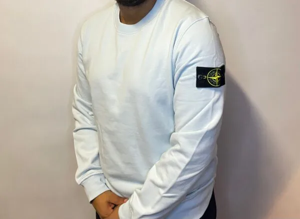 Stoned Island Sweater Light Blue Double Logo