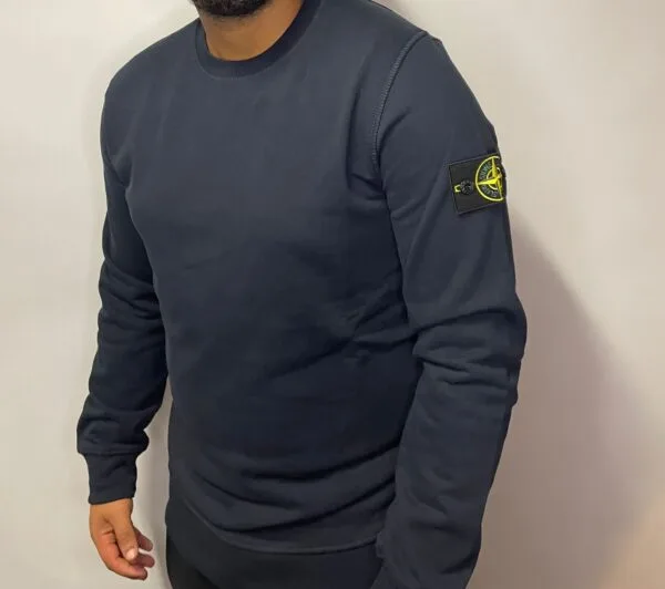 Stoned Island Sweater Dark Blue Double Logo